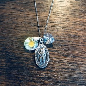 Saint Christopher necklace with other charms